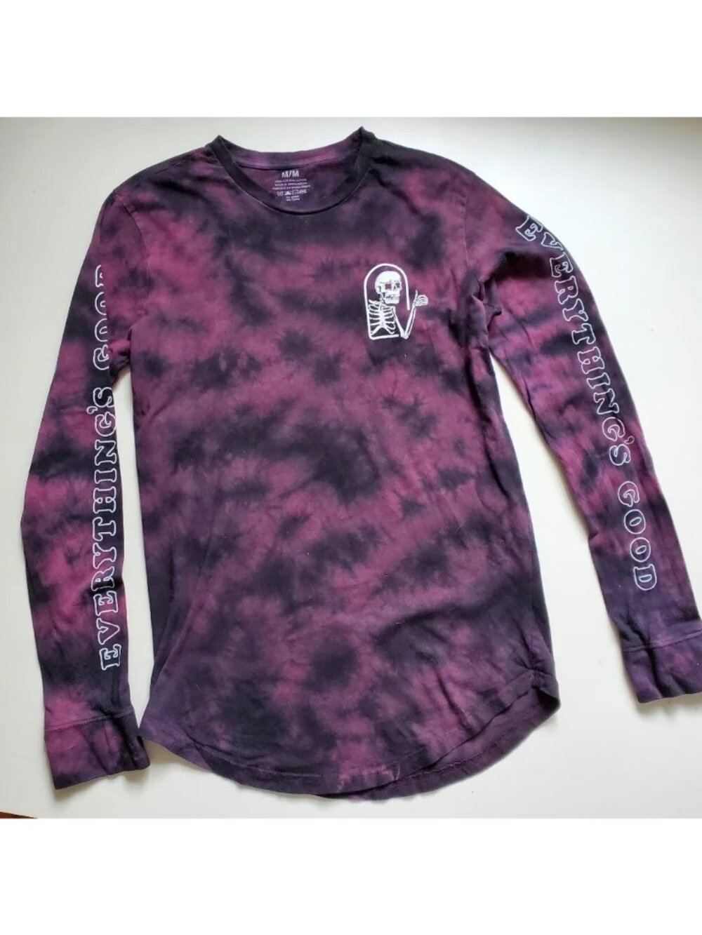 Amnesia Skeleton Tie Dye Long Sleeve Shirt